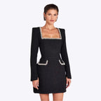 Marion | Robe élégante à col en U ornée de perles pour femme