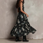 Slit chiffon maxi dress - Bohemian chic
