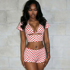 Ensemble pois chic — Short et débardeur coordonné