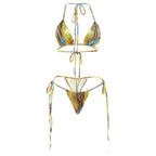 Aloïse — Bikini deux-pièces col halter bleu