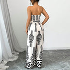 Combinaison pantalon bustier imprimée
