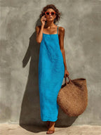 Sleeveless Square-Neck A-Line Dress