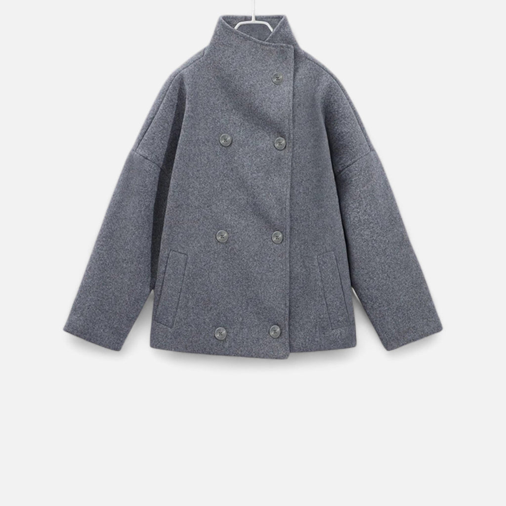 Manteau Court Femme Col Haut Chic