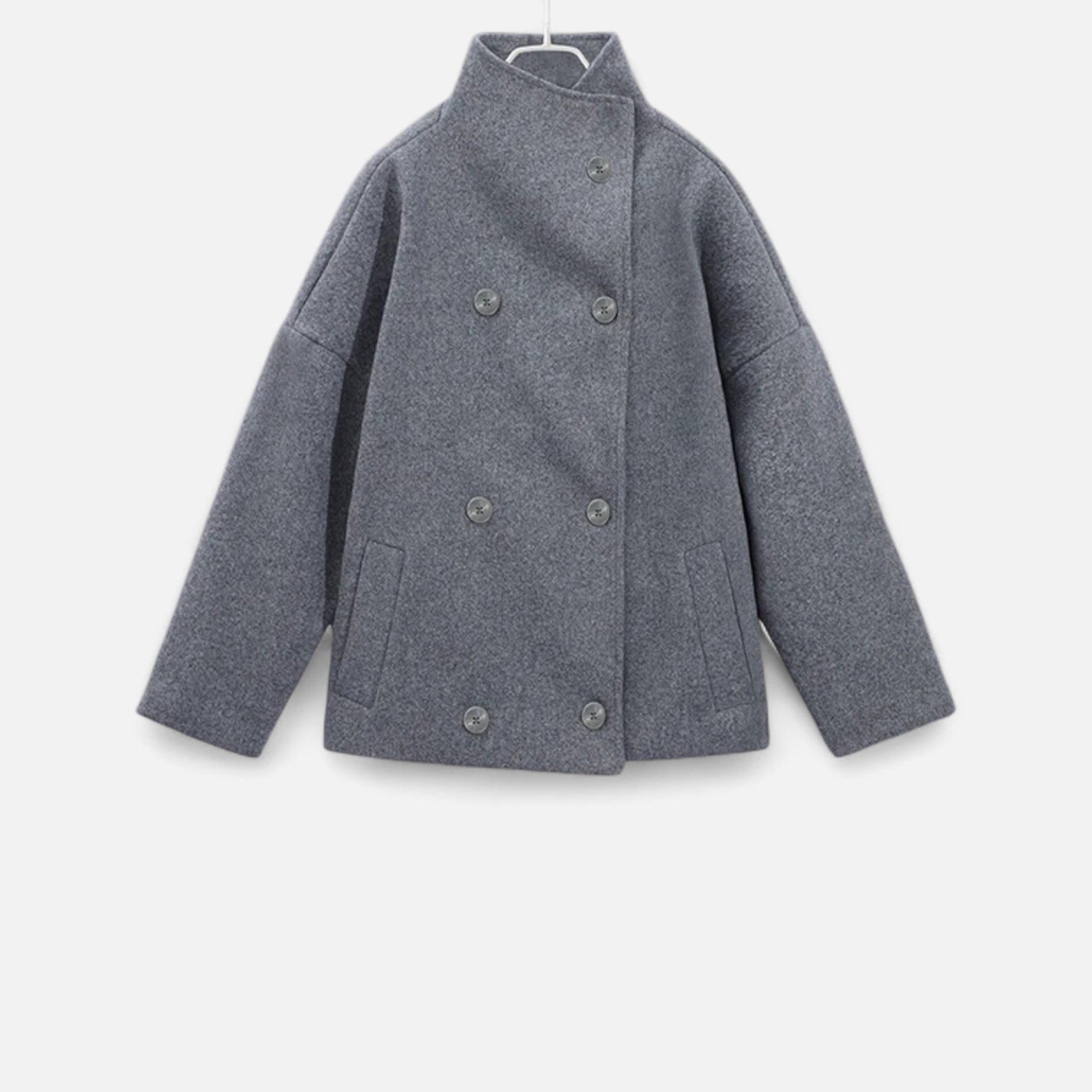 Manteau Court Femme Col Haut Chic