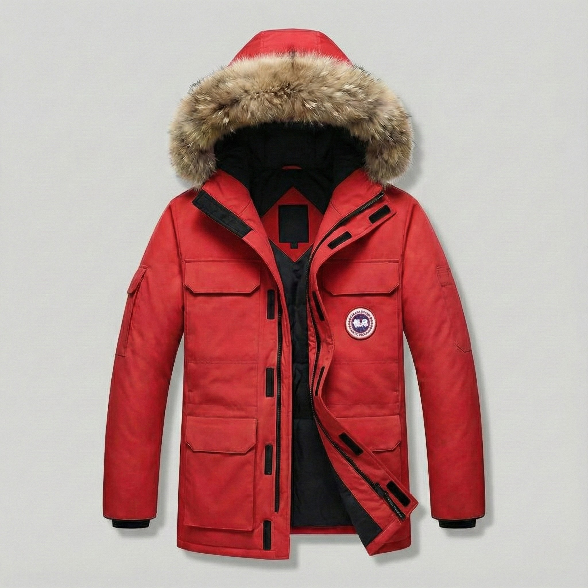 Men's Warm Thick Parka Comfortable Winter Jacket with Fur Hood