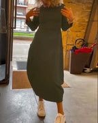 Alessandra | Robe Midi Col Ronde Automne