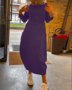 Alessandra | Robe Midi Col Ronde Automne