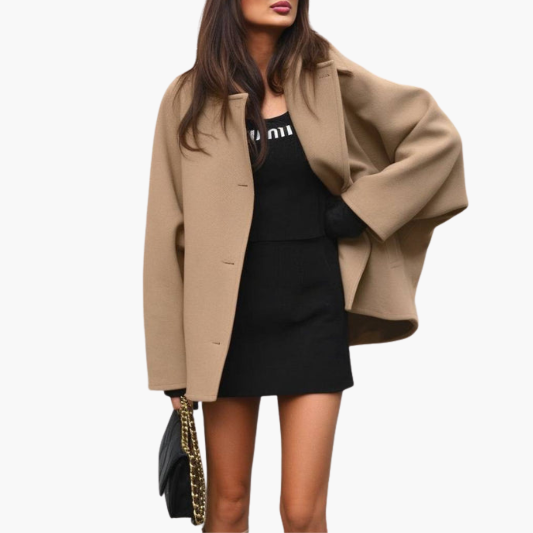 Manteau en laine pour femme avec boutons