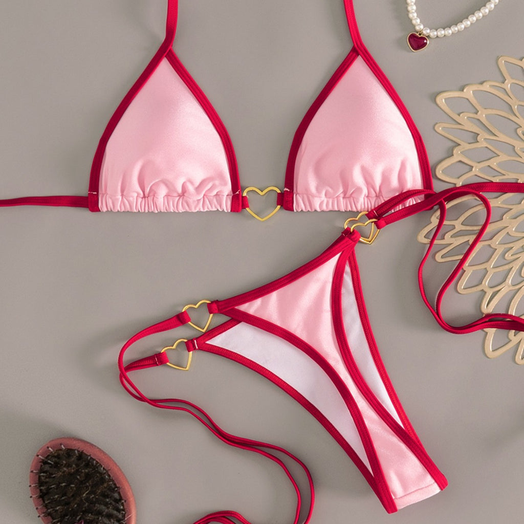 Janelle — Pink triangle two-piece bikini