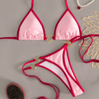 Janelle — Pink triangle two-piece bikini