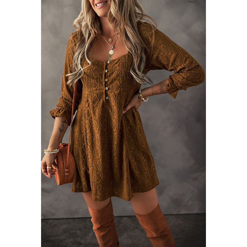 Robe ample à manches volantées