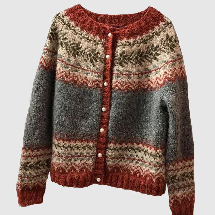 Autumnal Fair Isle Cardigan – Nordic Knitwear for Women