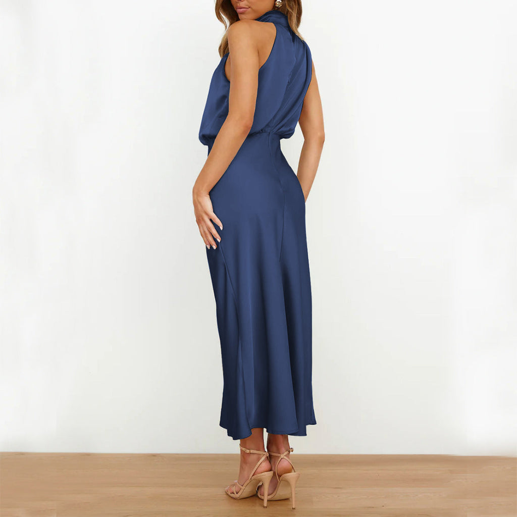 Sleeveless high-neck maxi dress