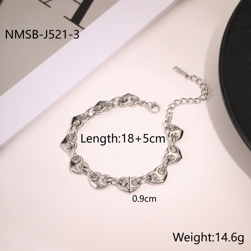 Bracelet motif cœur en acier inoxydable - Chic&Shines