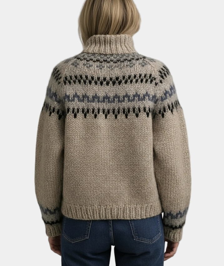 Dames Gebreide Trui met Fair Isle Patroon - Hiver