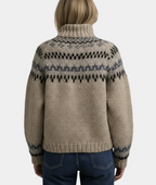 Dames Gebreide Trui met Fair Isle Patroon - Hiver