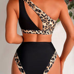 Morgane — Maillot une pièce à découpes léopard