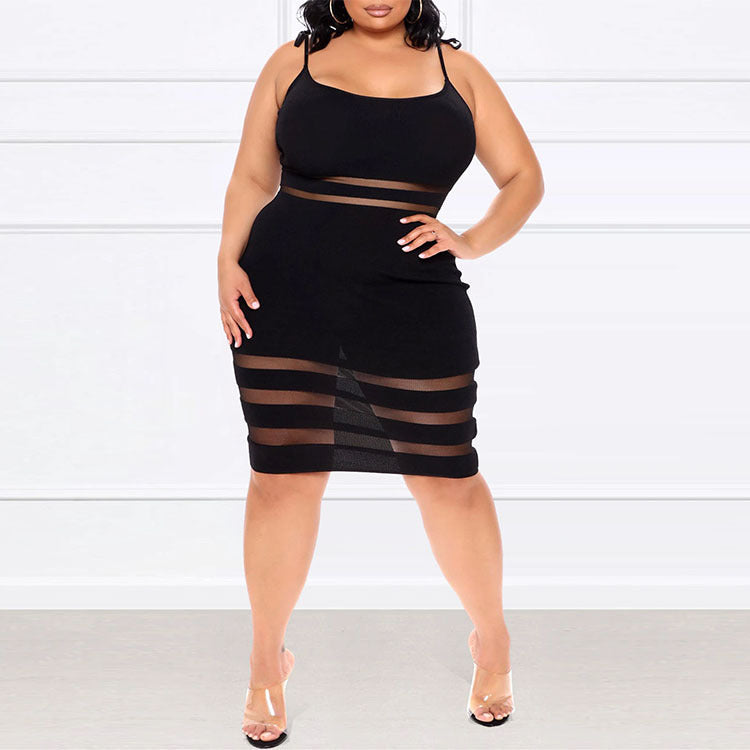 Robe courte à bretelles rayées taille mi-haute - Chic&Shines