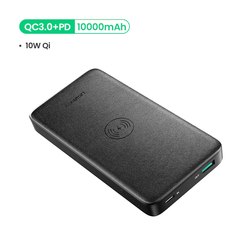 Banque d'alimentation à charge rapide sans fil - 10 000 mAh à double sortie
