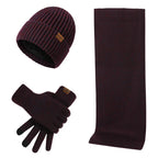 Set d'hiver décontracté avec bonnet, écharpe et gants pour hommes