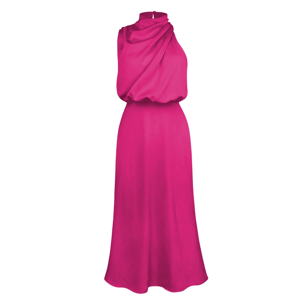 Robe longue col haut sans manches design - Chic&Shines