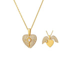 Collier avec pendentif en forme de cœur et ailes - Chic&Shines