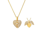 Collier avec pendentif en forme de cœur et ailes - Chic&Shines