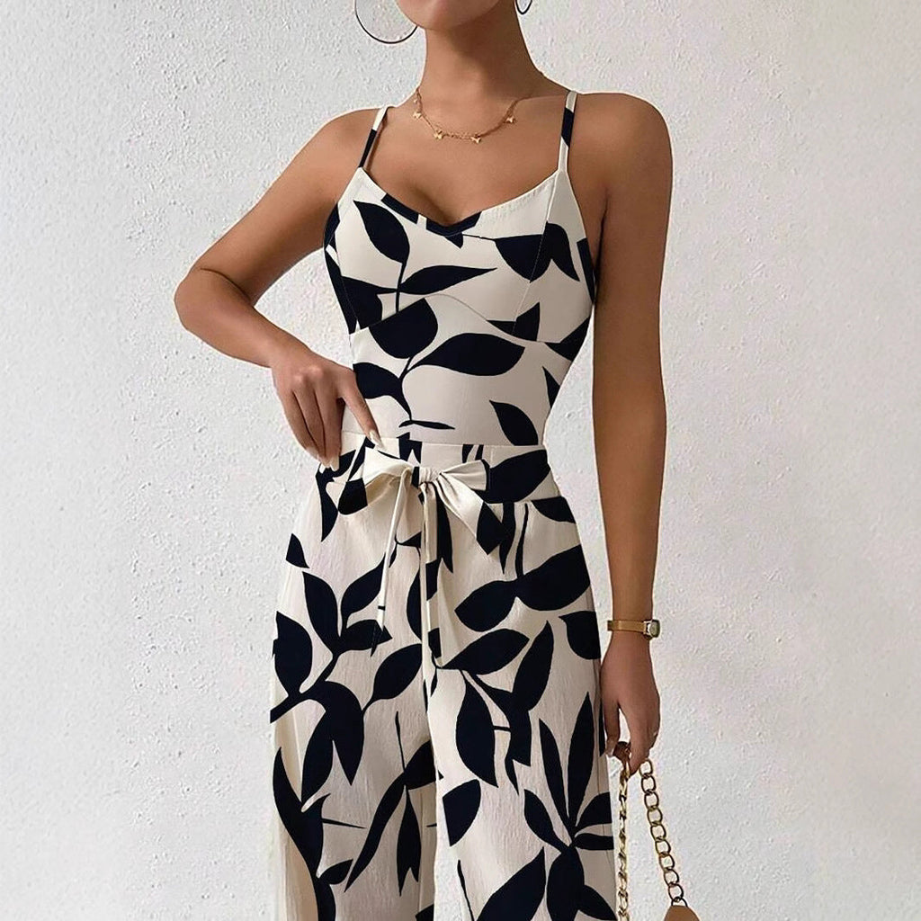 Printed dungaree jumpsuit