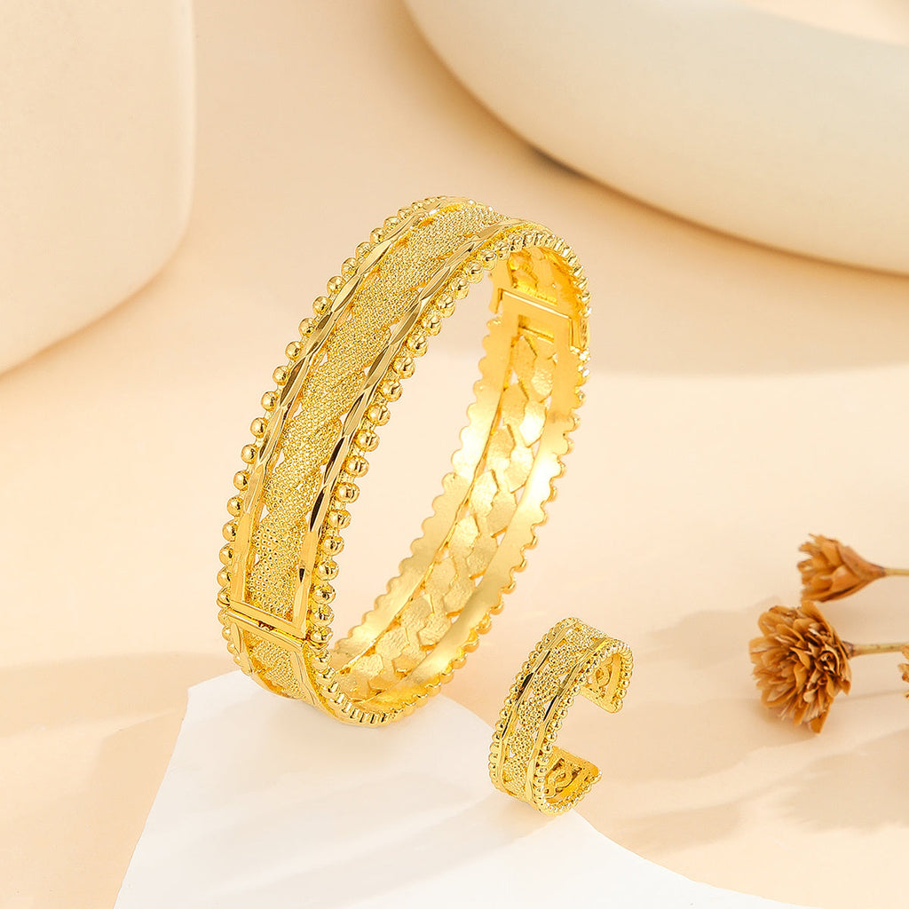 Ensemble bijoux bagues et bracelets plaqués or - Chic&Shines