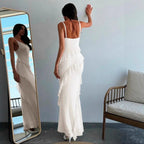 Robe Asymétrique Sans Manches À Volants