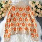 Cardigan Jacquard Abricot – Élégance Automne