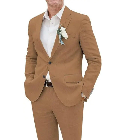 Costume de loisir slim en lin hommes