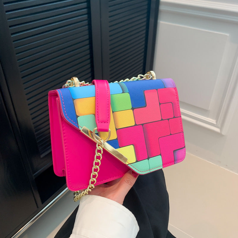 Sac bandoulière Multicolore Chaîne métallique