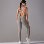 Combinaison pantalon de sport à fermeture éclair dos nu - Chic&Shines