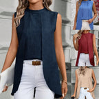 Irregular draped sleeveless top