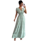 Robe d'été vert amande — Coupe cache-cœur affinante