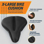 Housse de siège de vélo en gel large pour vélos stationnaires de spinning