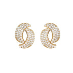 Boucles d'oreilles ornées de strass et de perle