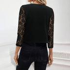 Sheer lace 3/4 sleeve jacket