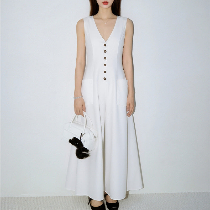 Robe cache-cœur épurée — Blanc, rose, noir ou beige