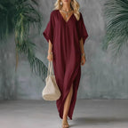 Robe d'été ample col V — Géométrie et légèreté