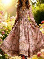 Robe florale effet 3D — Élégance casual