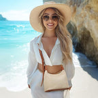 Straw woven shoulder bag