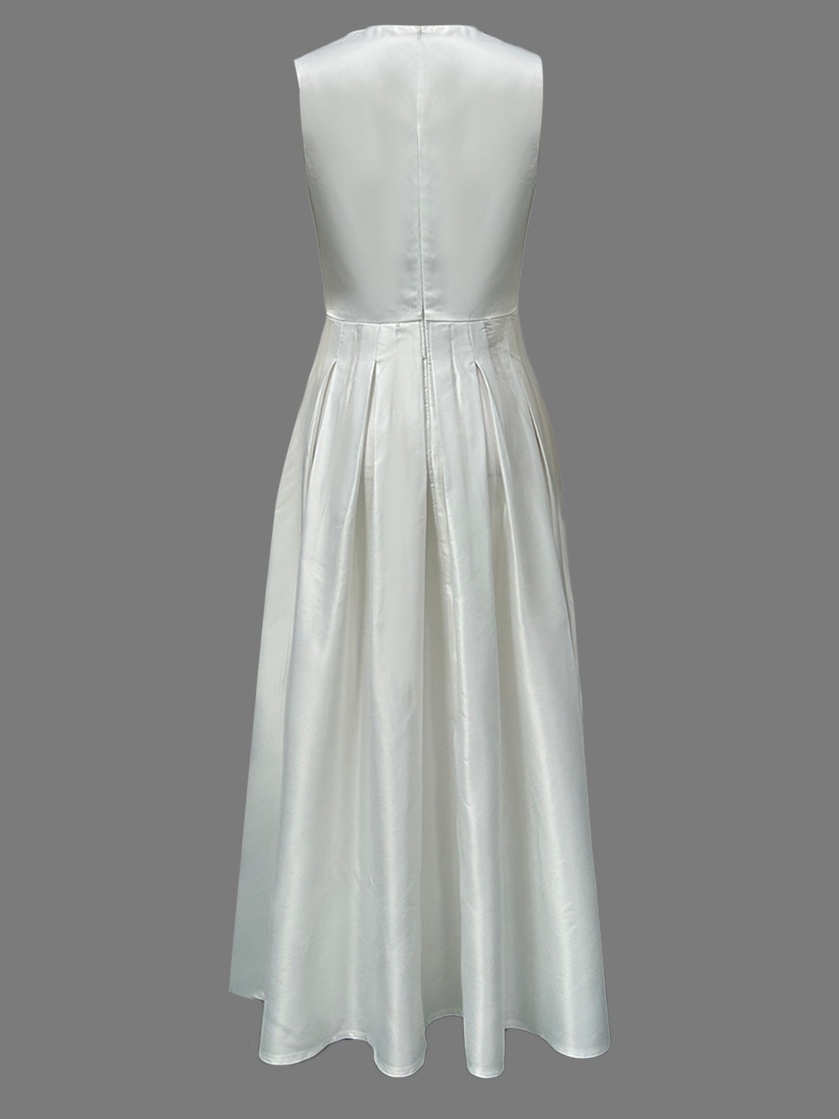 Robe midi élégante color-block blanc