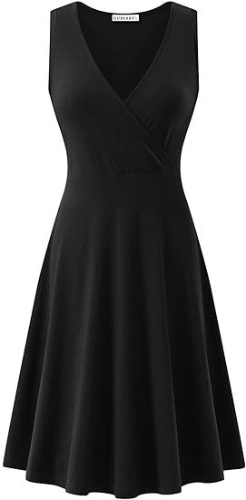 Robe sans manches motifs floraux noir élégant