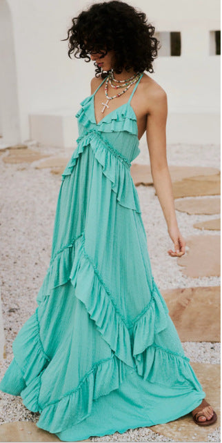 Sleeveless V-neck maxi dress