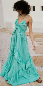 Sleeveless V-neck maxi dress