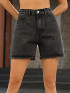 Short en jean taille haute – Coupe droite intemporelle