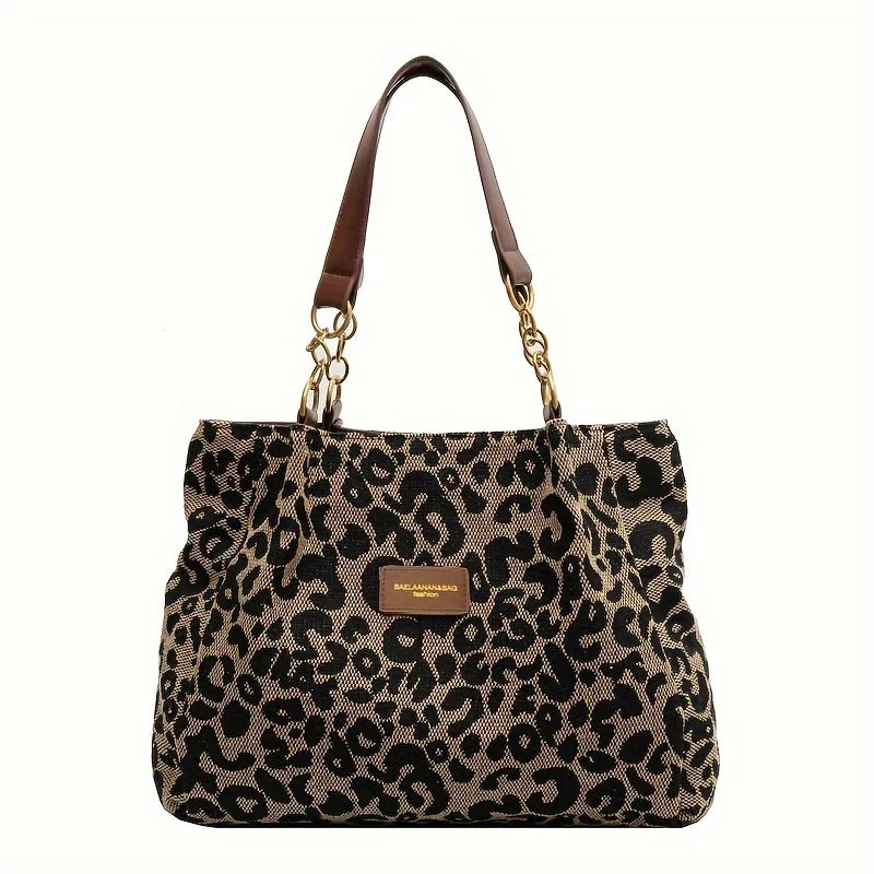 Leopard print tote bag