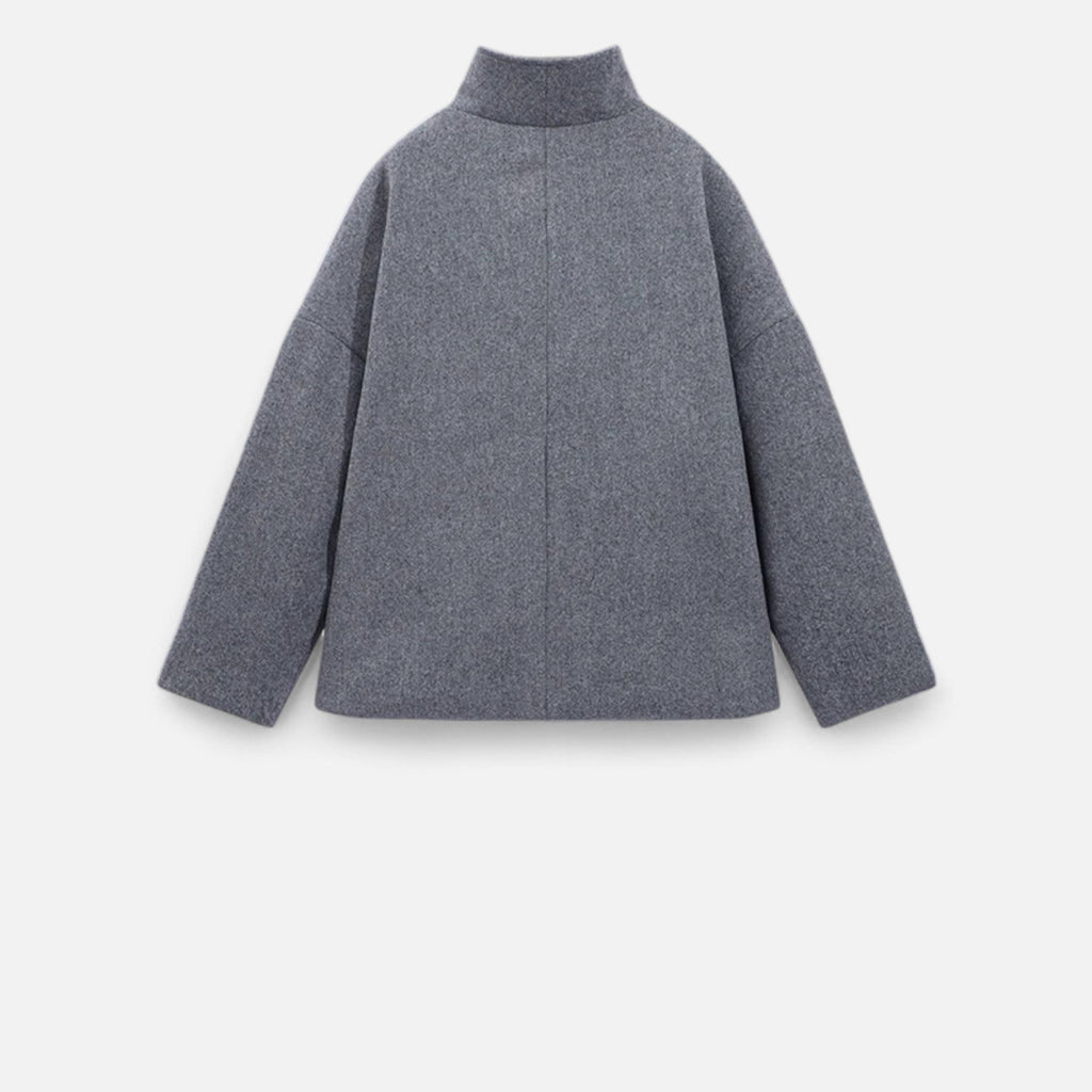 Manteau Court Femme Col Haut Chic
